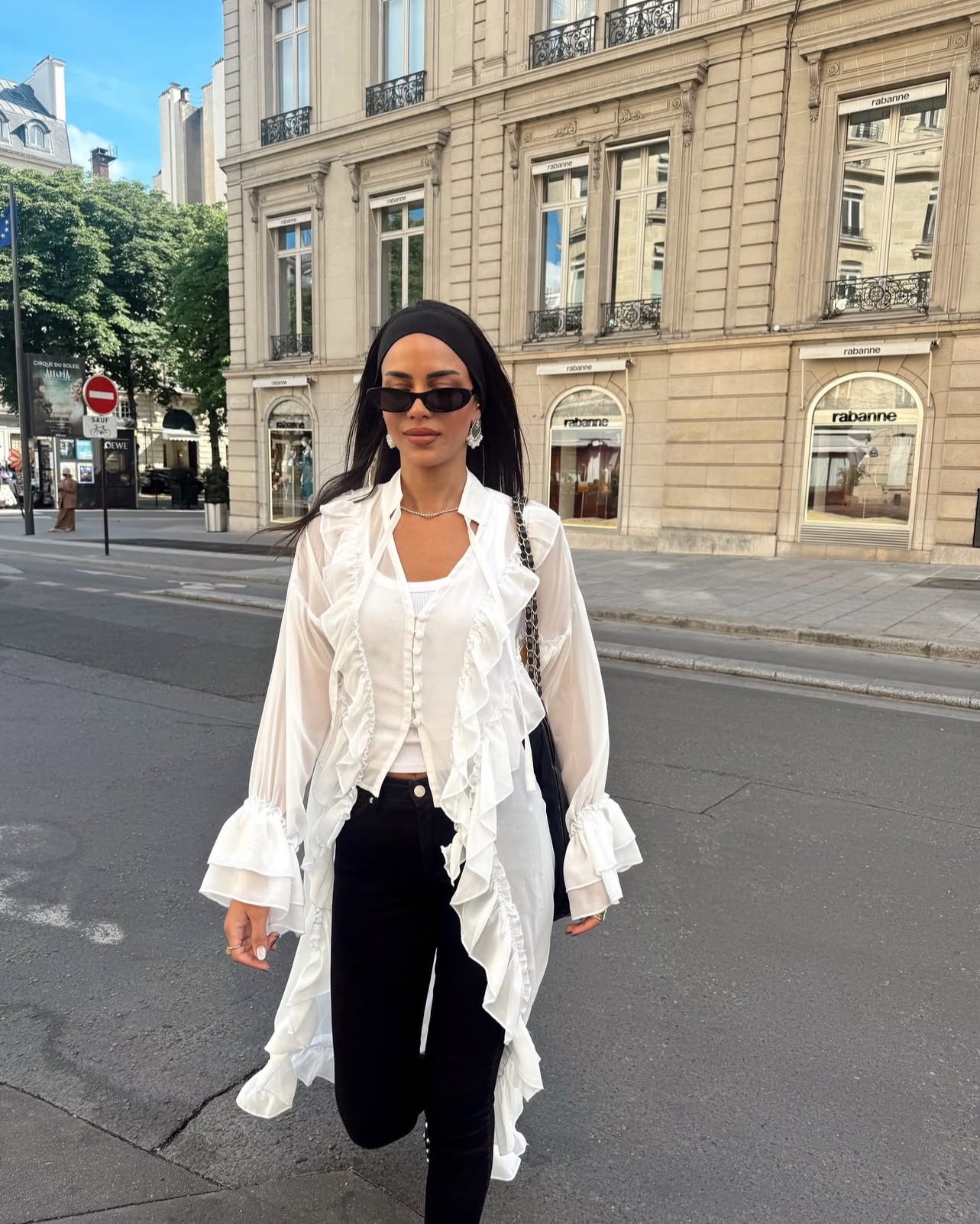 Boheme cascade ruffle top