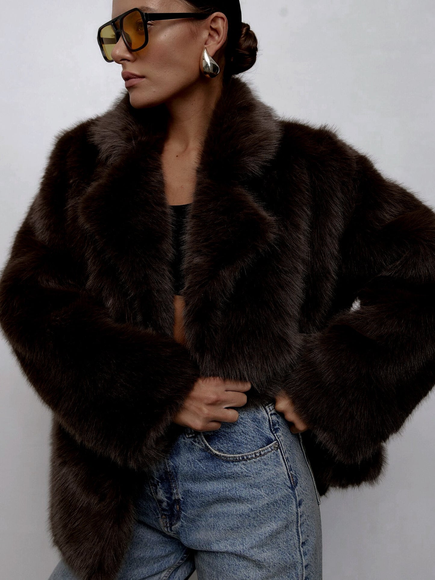 Short Eco Fur Coat