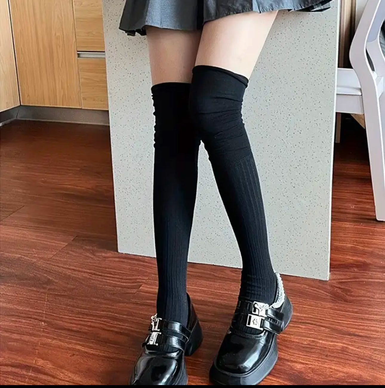 Pleated long boots socks