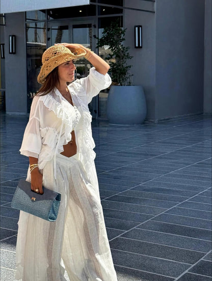 Boheme cascade ruffle top