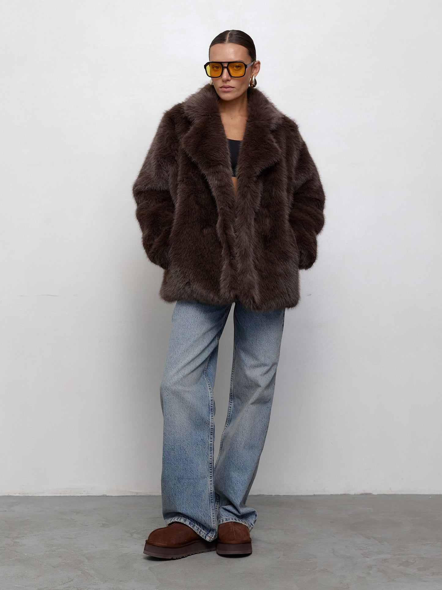 Short Eco Fur Coat