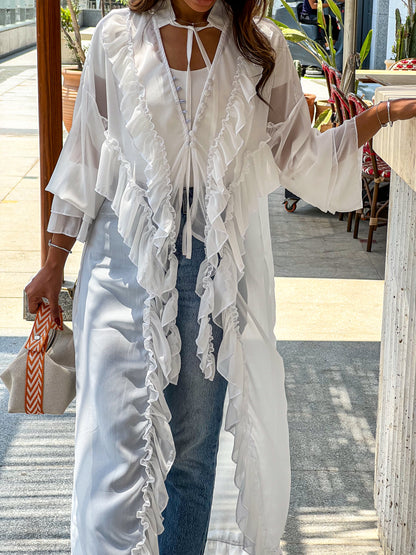 Boheme cascade ruffle top