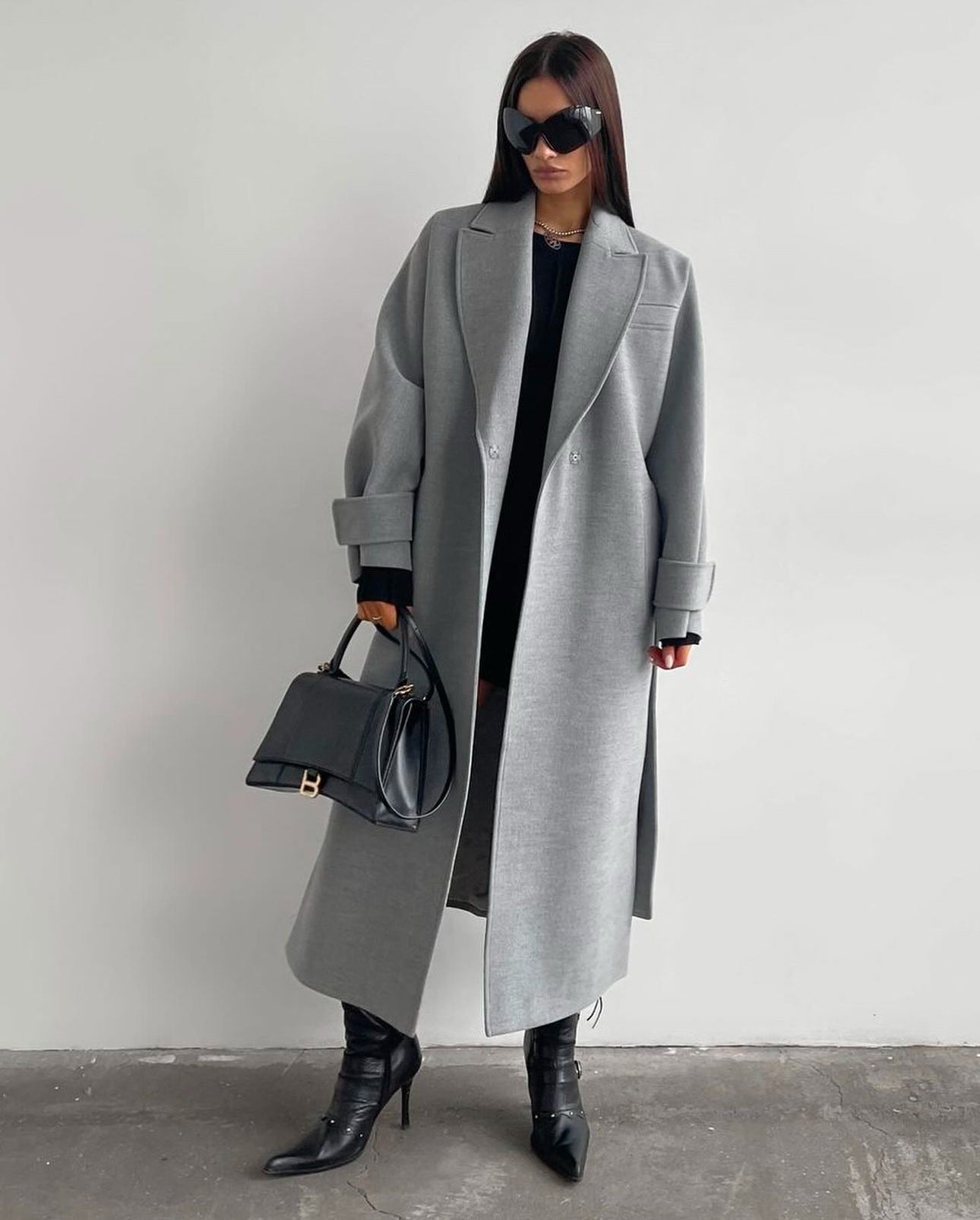 Halston boucle coat