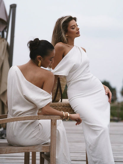 Ruffle Halter Maxi Dress