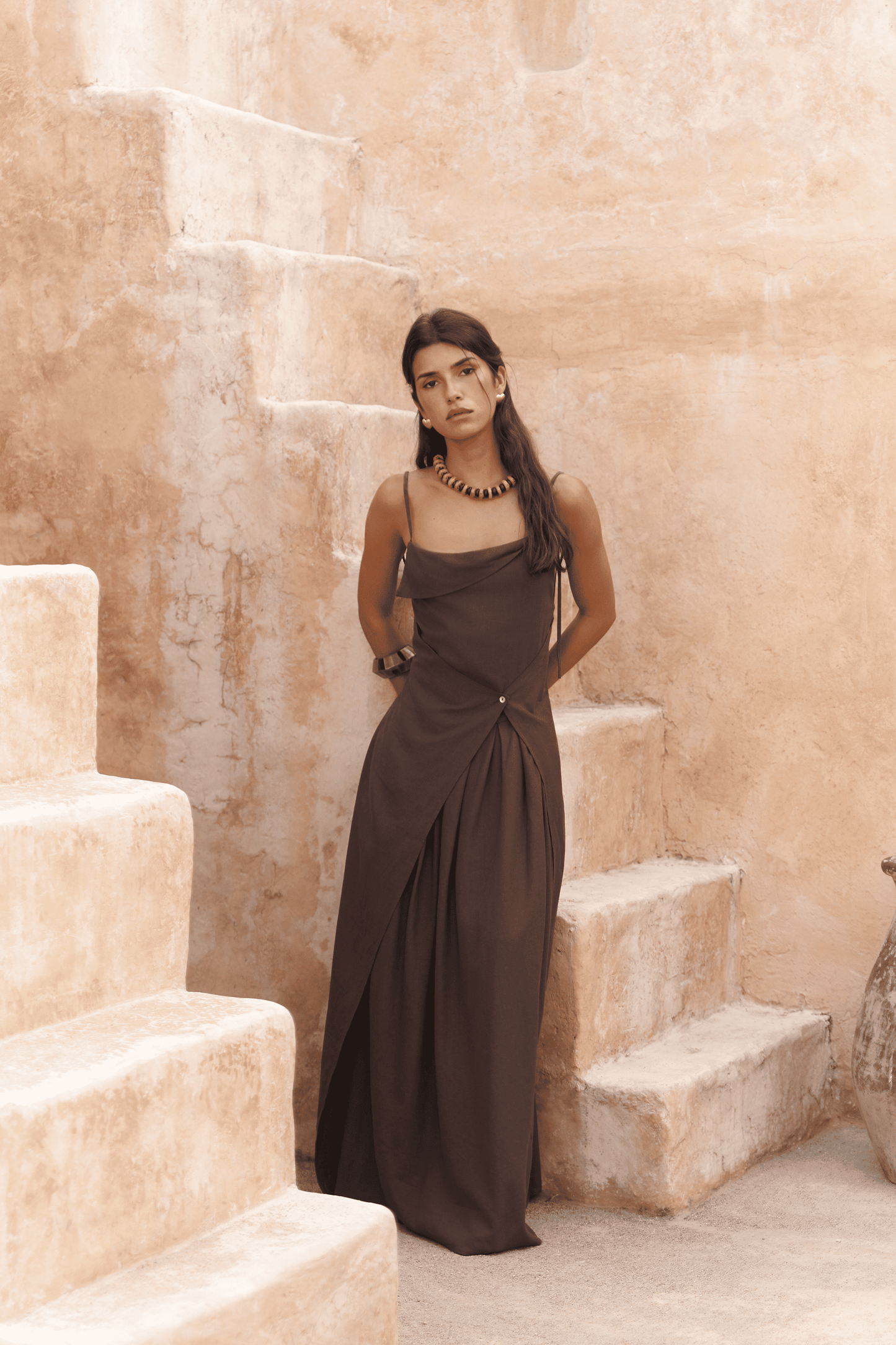 Elara Draped Maxi Dress