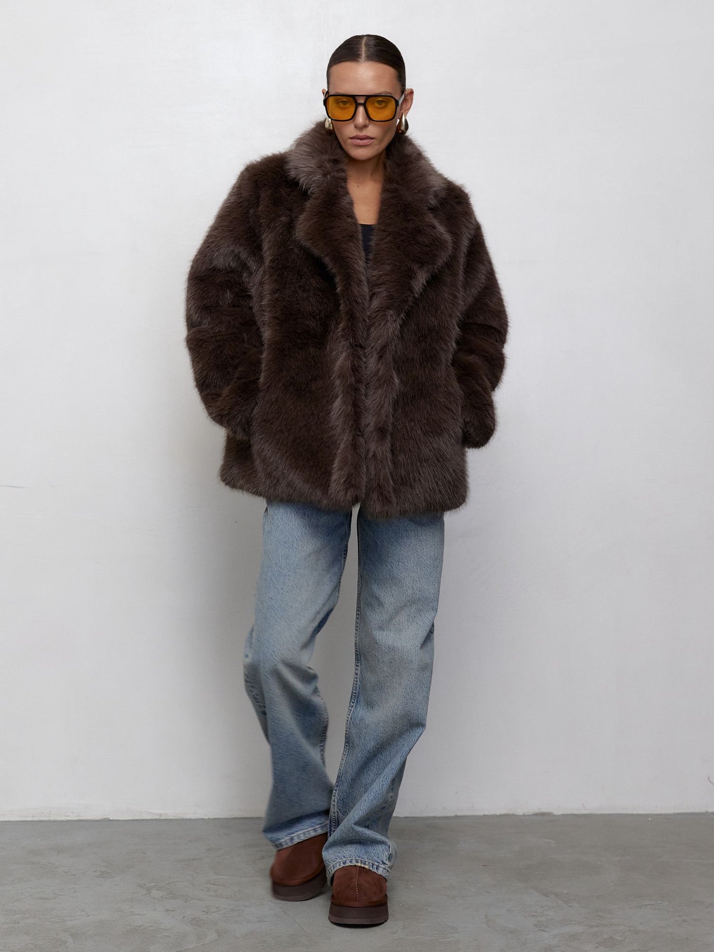 Short Eco Fur Coat