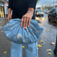 Denim clutch