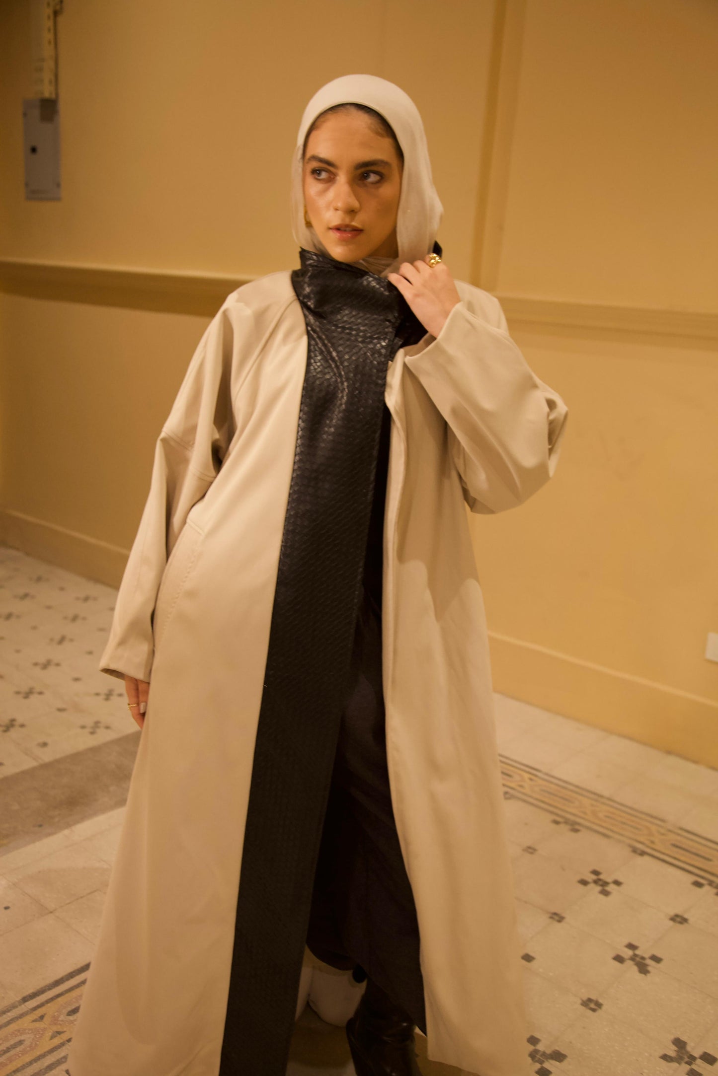 The Dimension Leather Coat