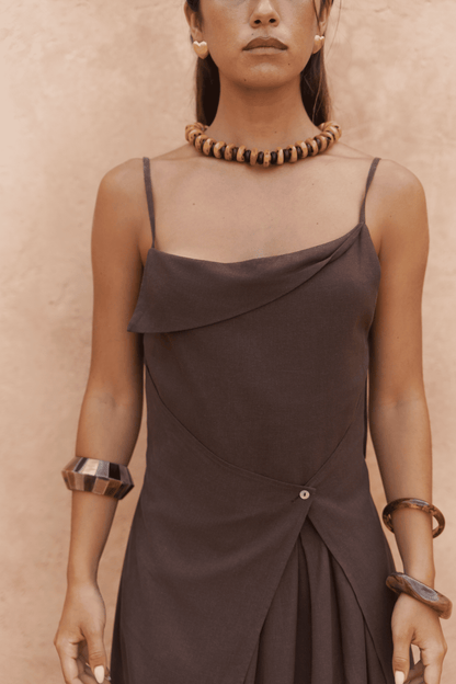 Elara Draped Maxi Dress