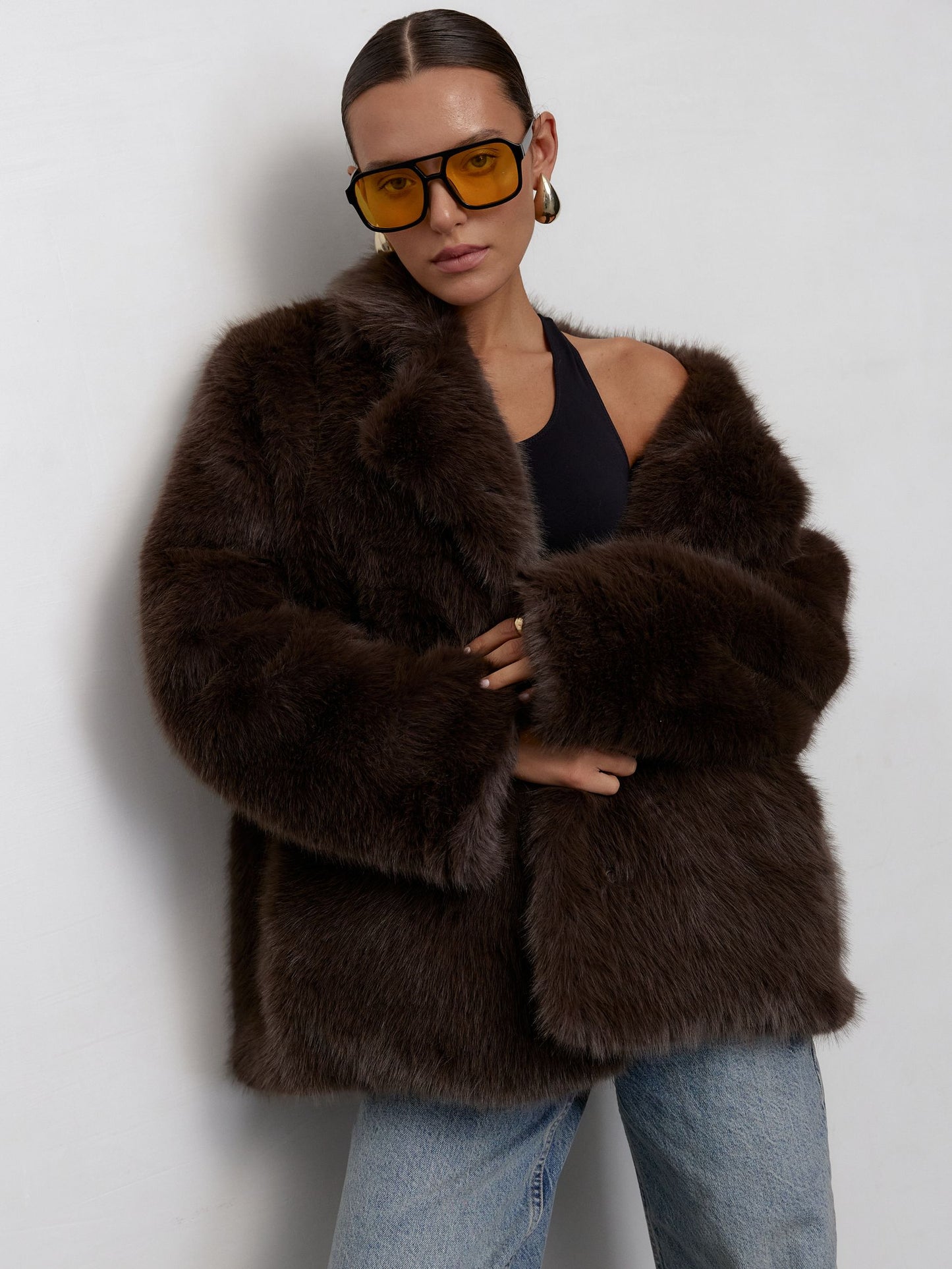 Short Eco Fur Coat