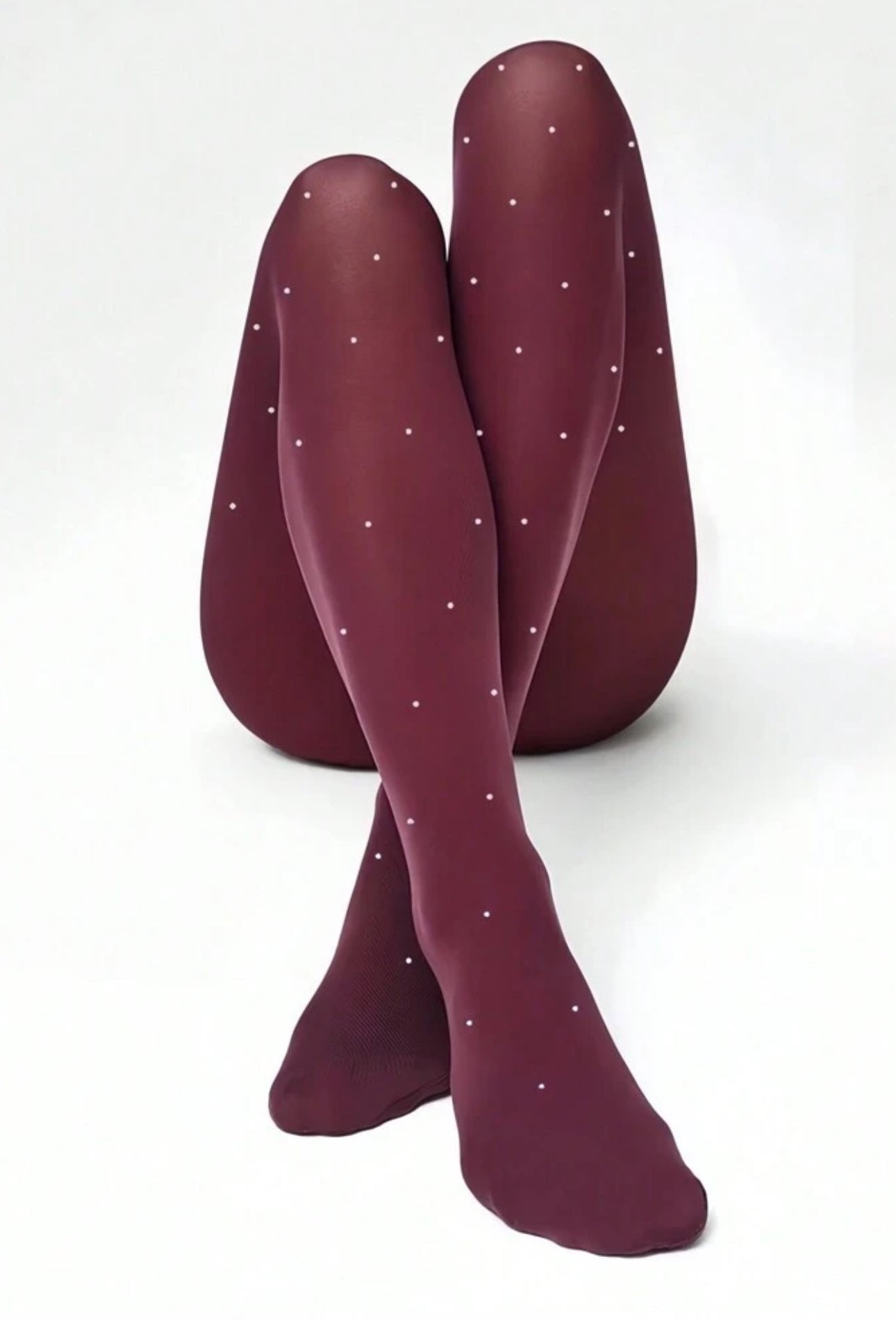 Polka Burgundy tights