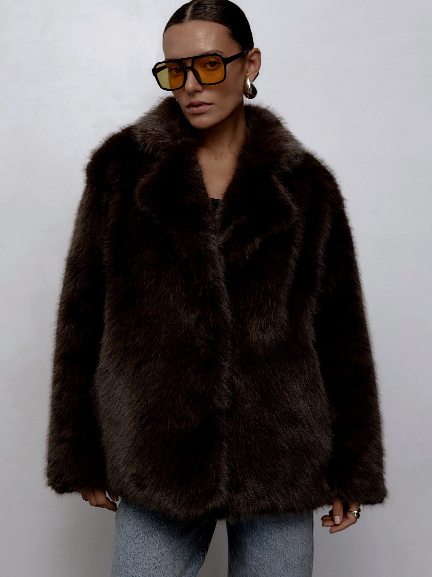 Short Eco Fur Coat