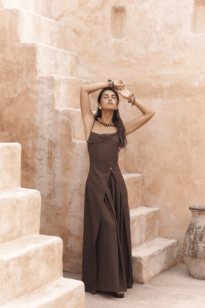 Elara Draped Maxi Dress