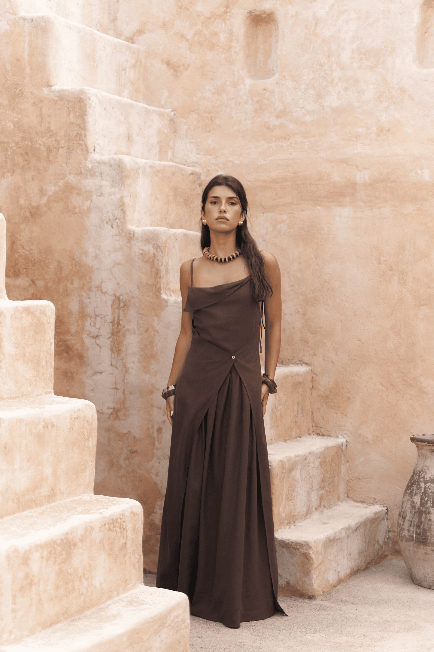 Elara Draped Maxi Dress