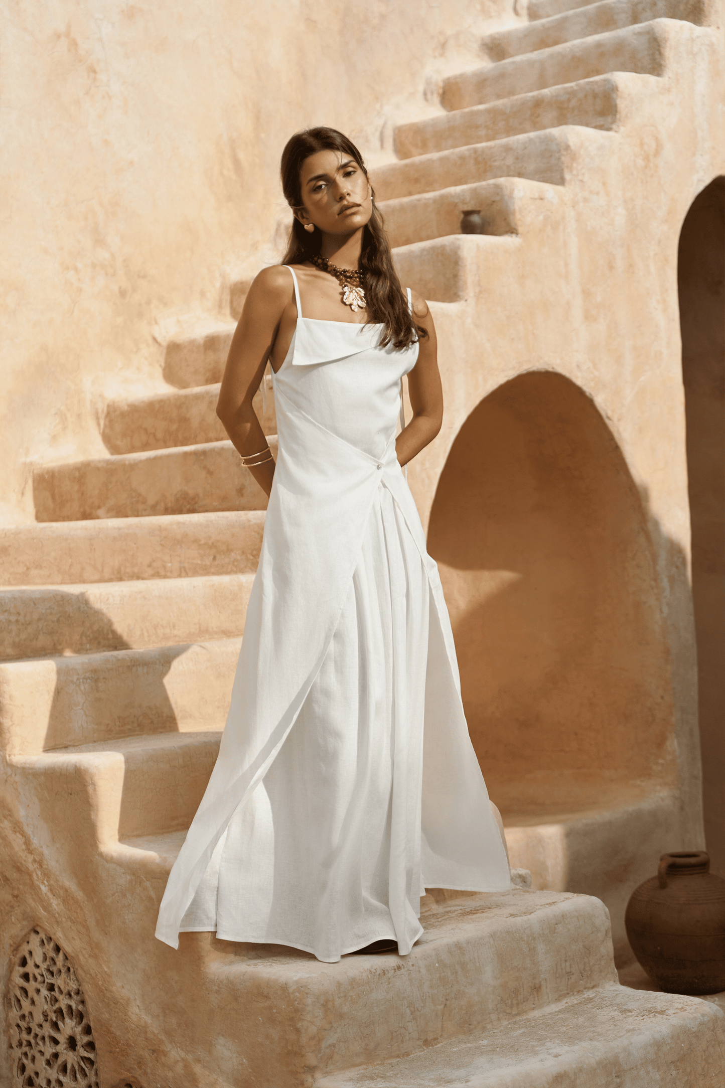 Elara Draped Maxi Dress