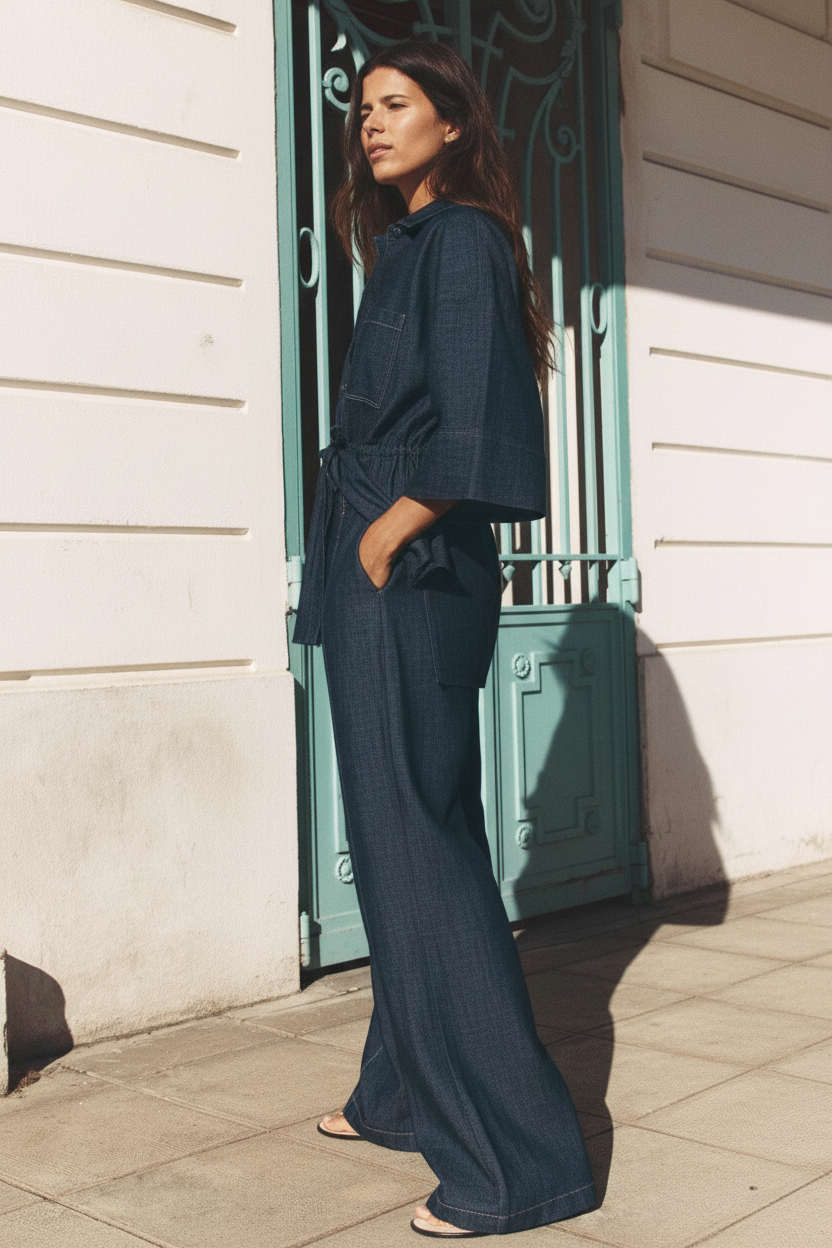 Belted Denim Set