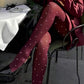 Polka Burgundy tights