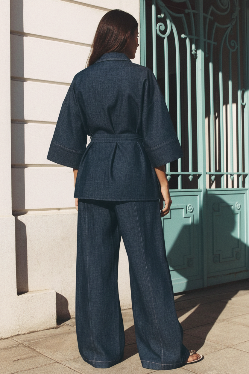Belted Denim Set