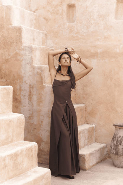 Elara Draped Maxi Dress