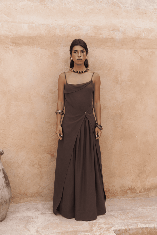 Elara Draped Maxi Dress