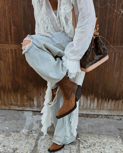 Boheme cascade ruffle top