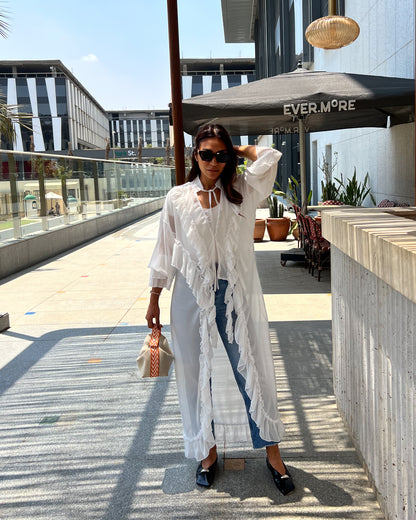 Boheme cascade ruffle top