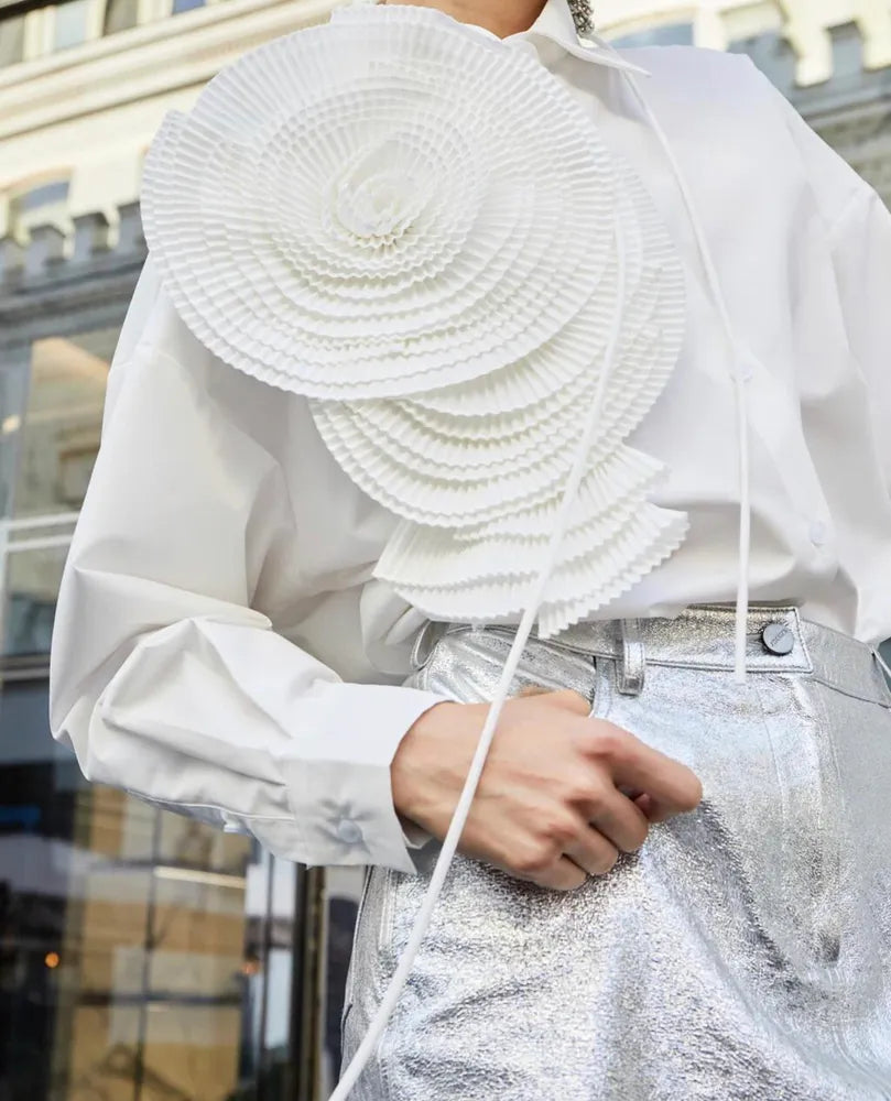 Ruffled flower shirt