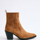 Pointed croc half boots