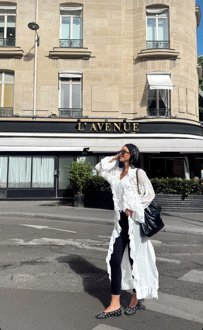 Boheme cascade ruffle top