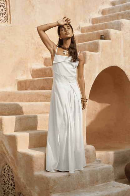 Elara Draped Maxi Dress