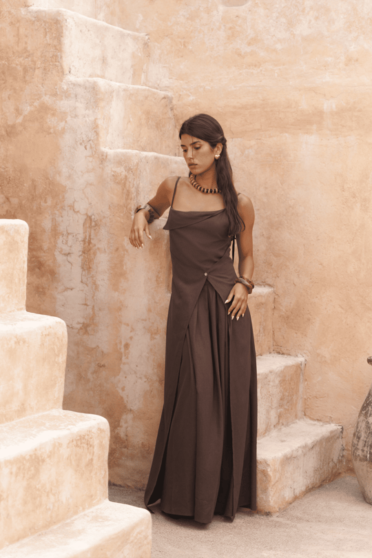 Elara Draped Maxi Dress