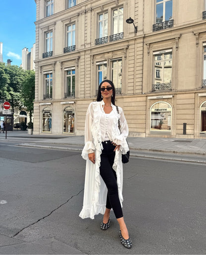 Boheme cascade ruffle top