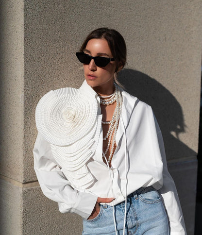 Ruffled flower shirt