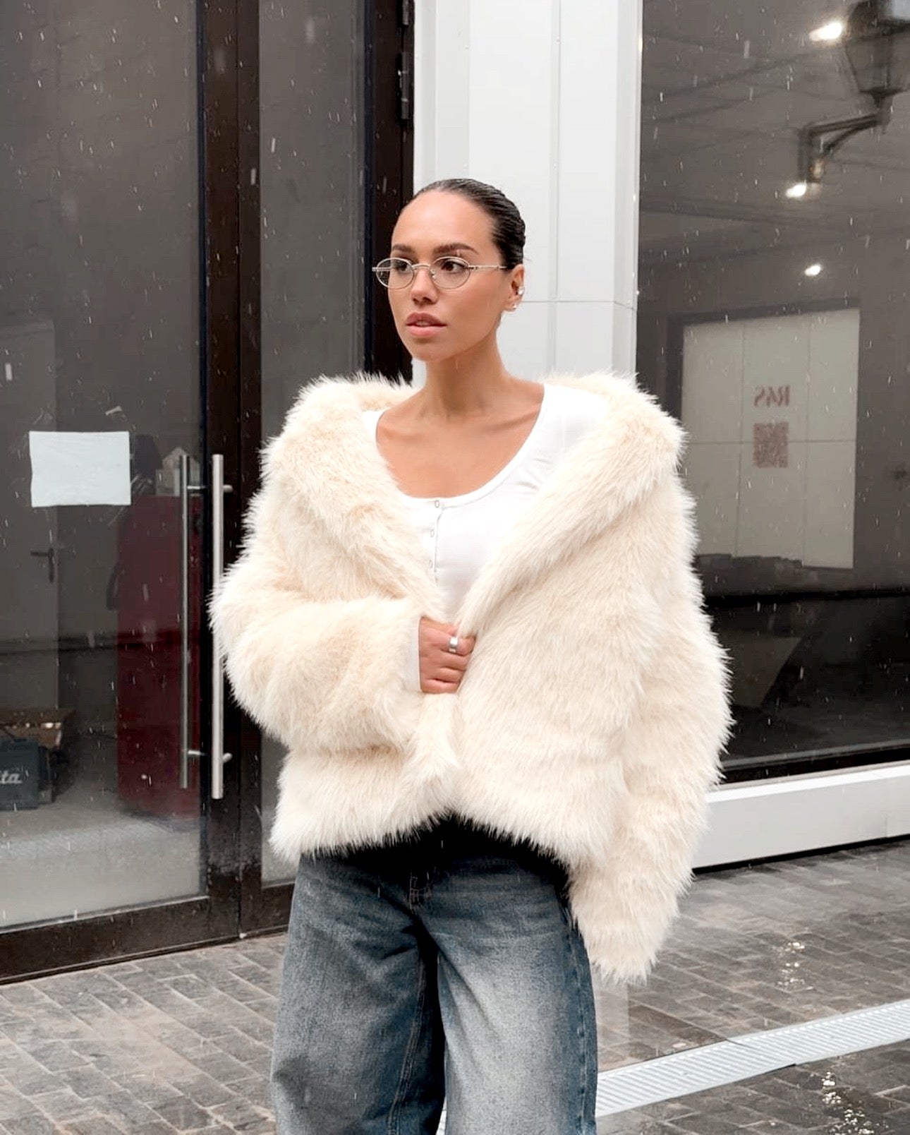 Short Eco Fur Coat