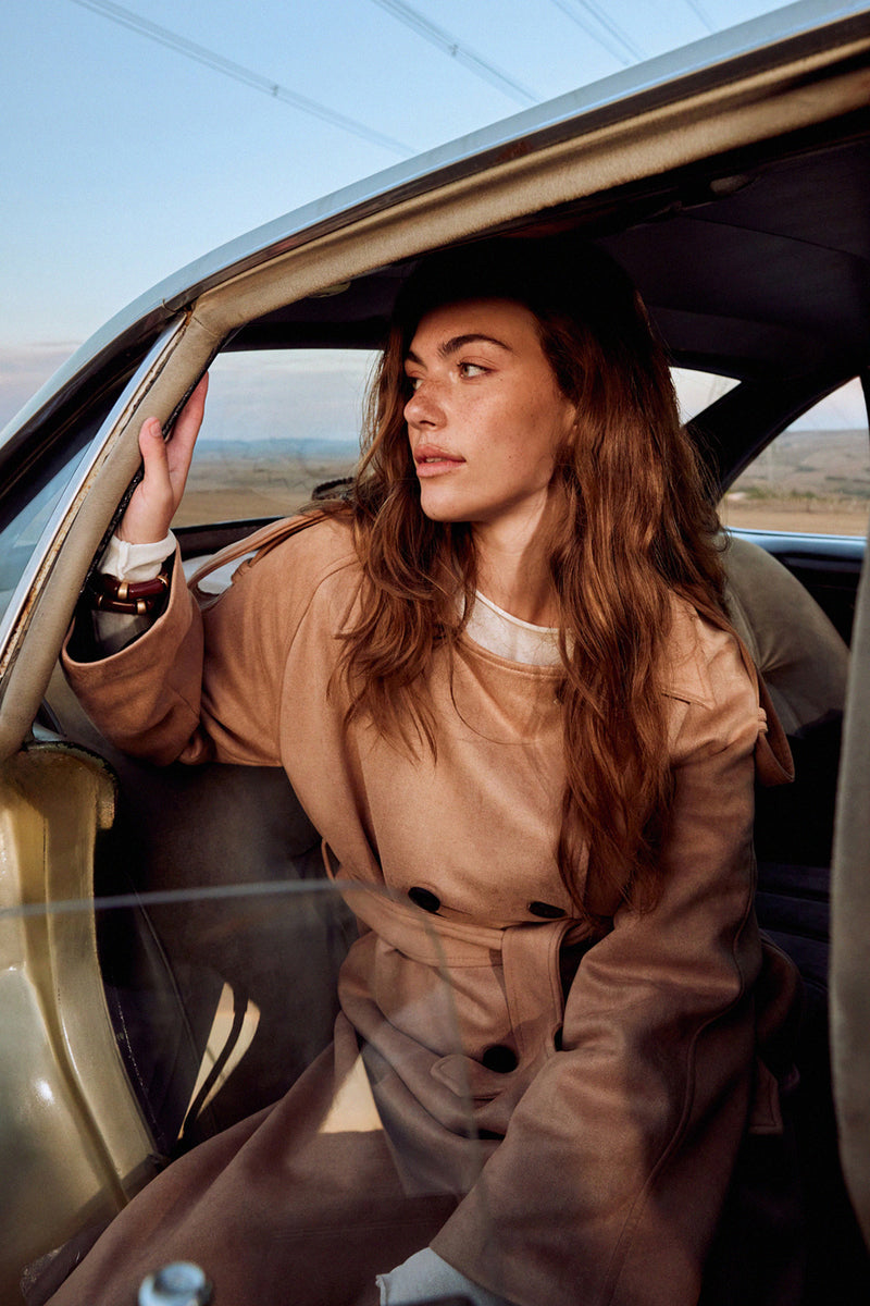 Posh Suede Trench-Coat