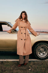 Posh Suede Trench-Coat