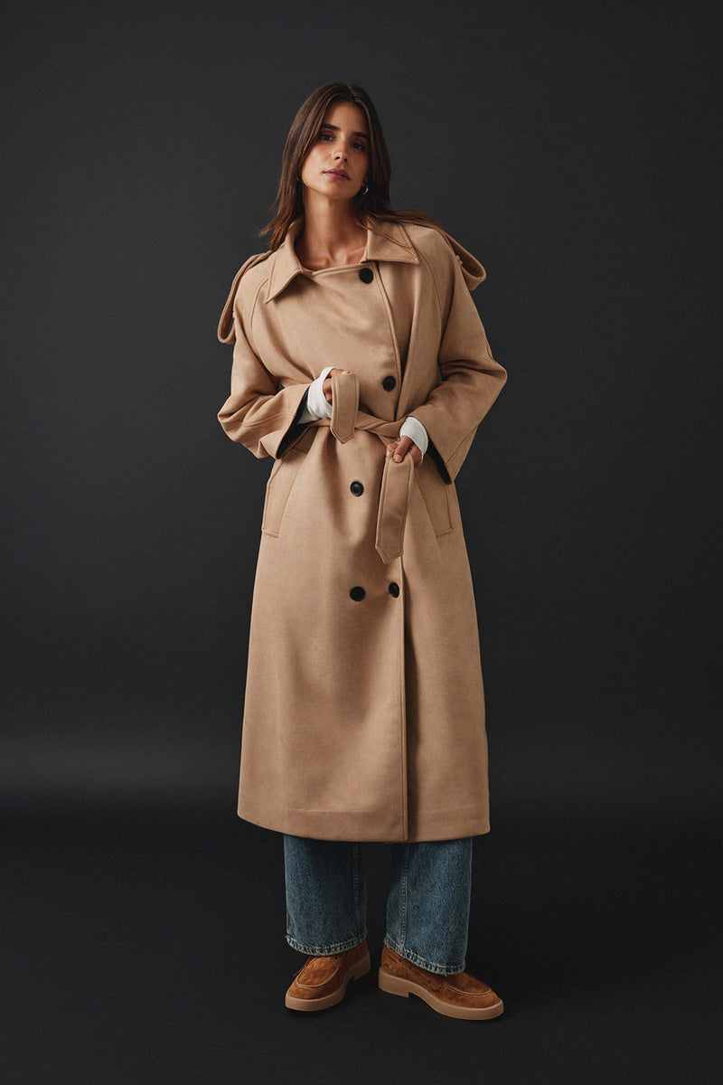 Posh Suede Trench-Coat