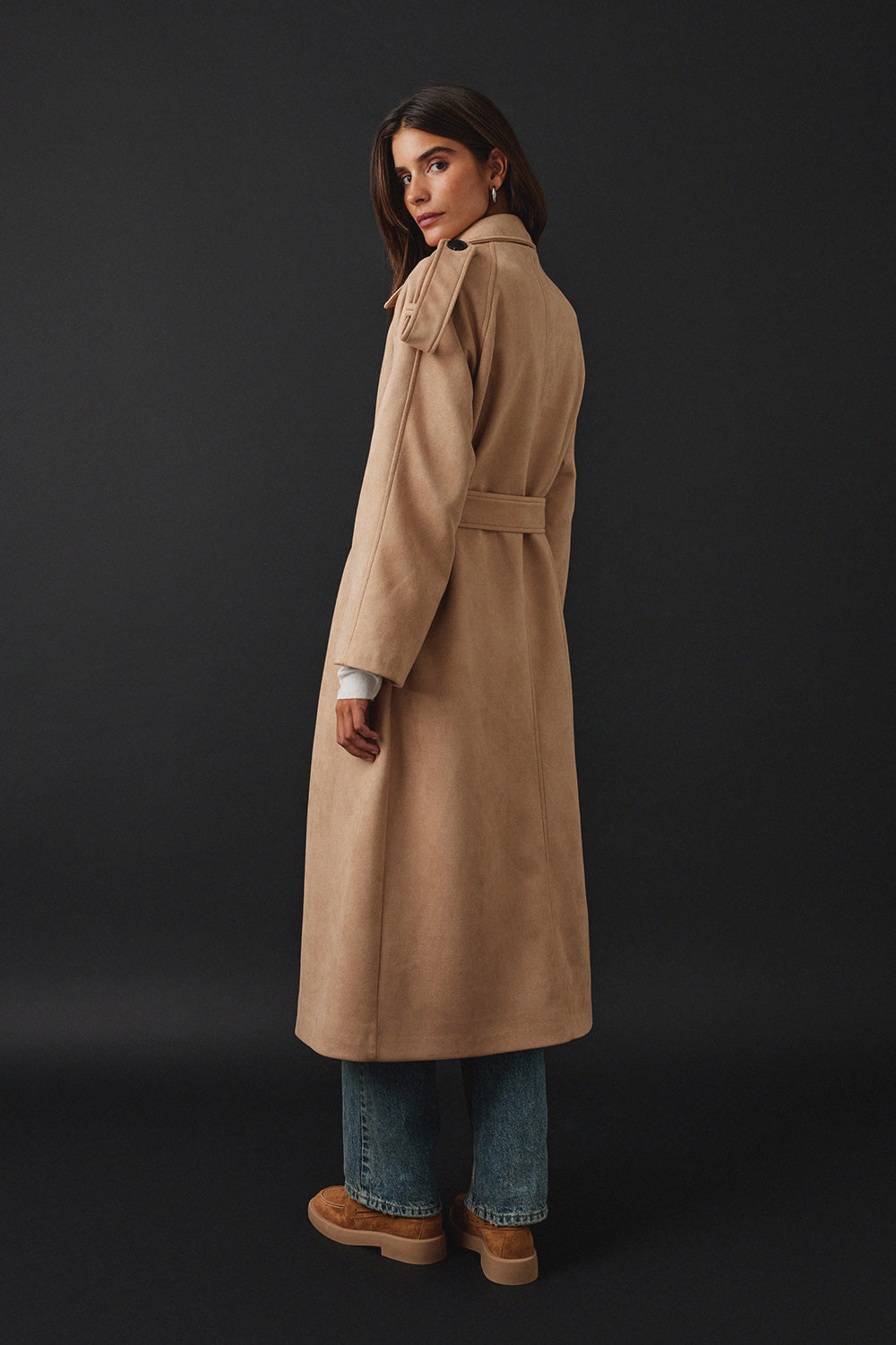 Posh Suede Trench-Coat